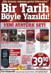 Yeni Atatürk Seti  Telefon Hediyeli  (3 Kitap + 13 VCD + 1 DVD)  10,- Euro Hediye Kuponu