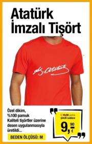 Mustafa Kemal Atatürkİmzası Tişört (Beden Ölçüsü: M)